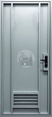 стальная дверь для котельной с решеткой внизу - внутренняя часть двери ДВ-890