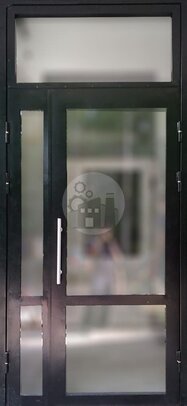 дверь двустворчатая с верхней вставкой (порошковый окрас и стеклопакет)-ДВ-1860