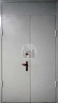 техническая двустворчатая дверь с верхней вставкой (нитроэмаль)-ДВ-984
